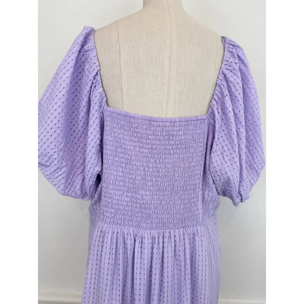 Old Navy Dress Babydoll Dress XXL Purple Puff Short Sleeves Cottagecore Coquette